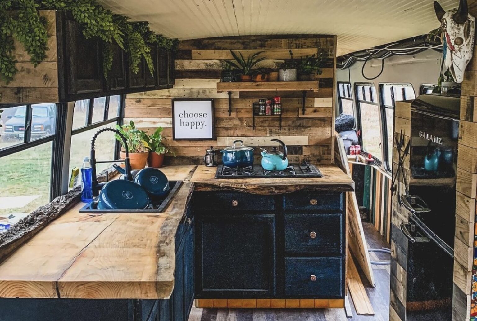 Skoolies built By Nomadic Homes Bus Conversion Team